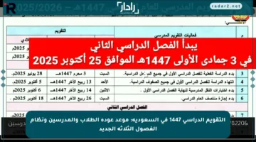 التقويم الدراسي 1447 في السعودية: موعد عودة الطلاب والمدرسين ونظام الفصول الثلاثة الجديد
